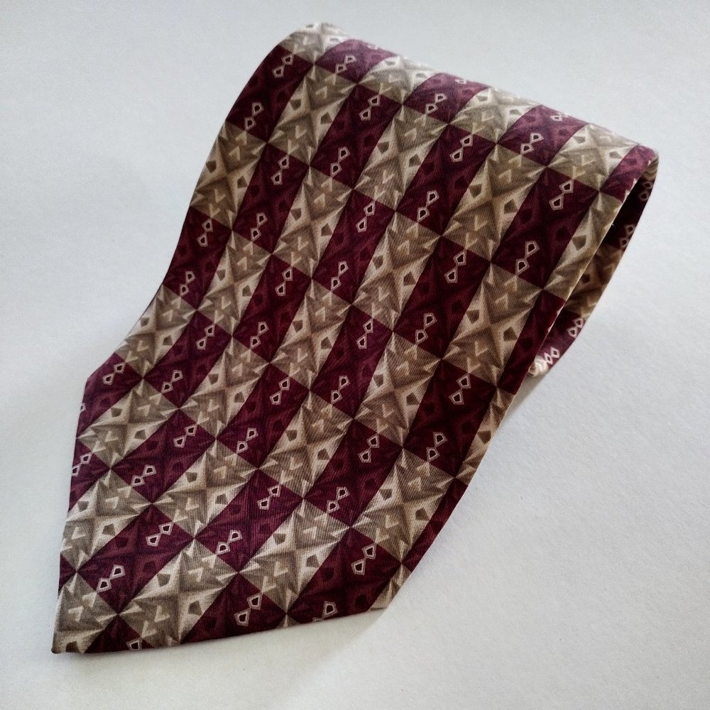Dockers Khakis Silk Geometric Block Print Neck Tie 4 x 57